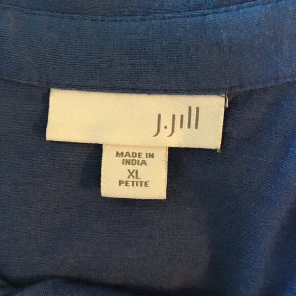 J Jill Swing Dress Size XL Button Down A-Line Pima Cotton Blue - Picture 5 of 7